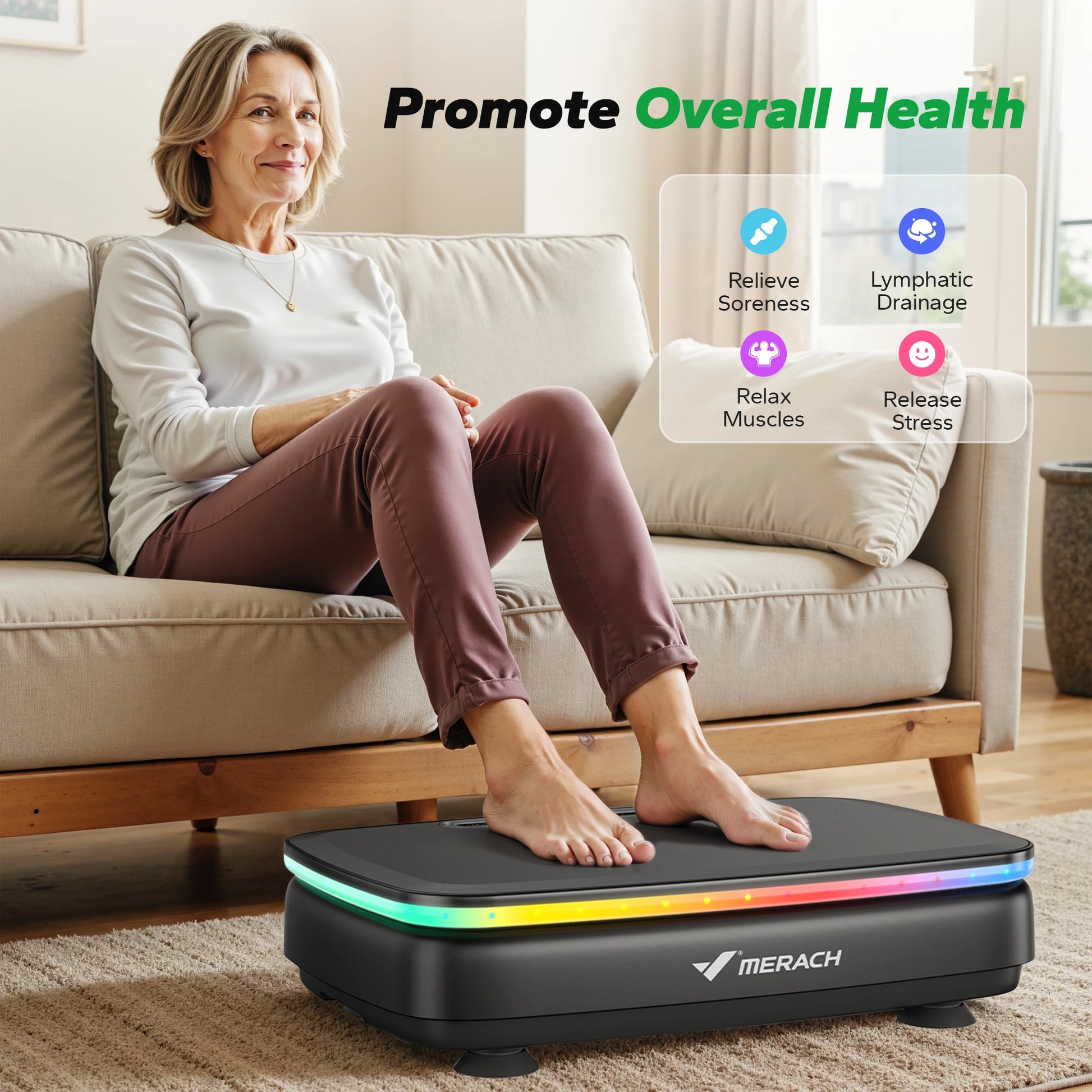 MERACH Vibration Plate Exercise Machine - alternate angle