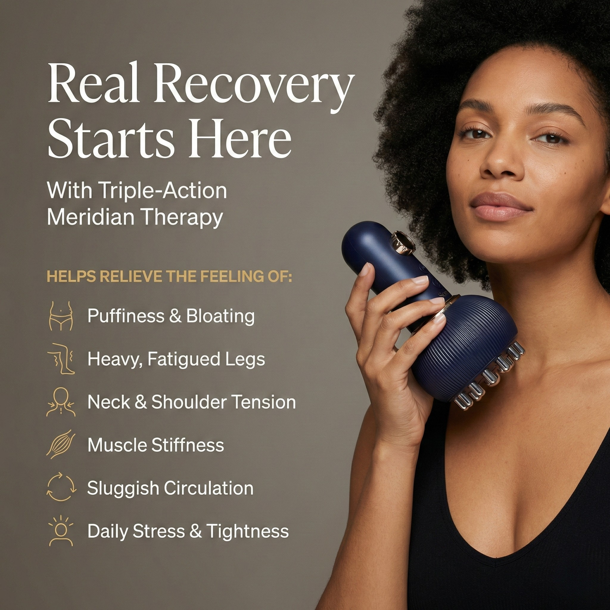 SOMA Deep Relief Pro Lymphatic Body Massager - side view