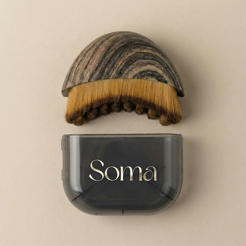 Soma Rituals Sculpt & Depuff Lymphatic Face Brush, a facial massage brush for depuffing and jawline sculpting